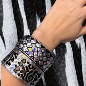 Deadstock Holographic Black Bangle Set
